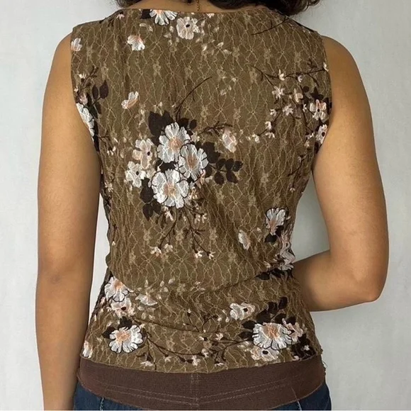 Y2K Floral Lace Tank | Made in Italy | Fits S–M - Picture 8 of 8